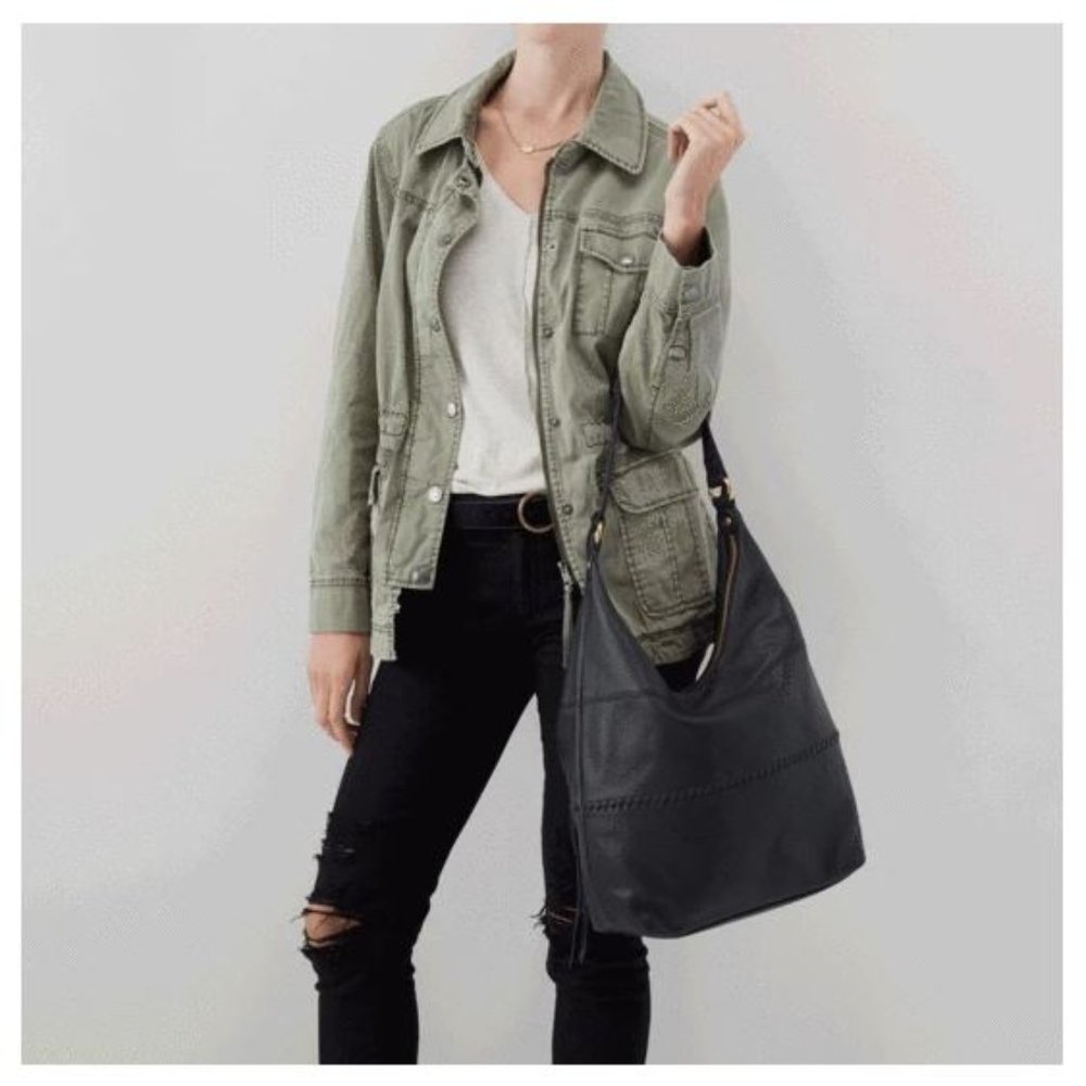 HOBO Entwine Black Leather Hobo Bag